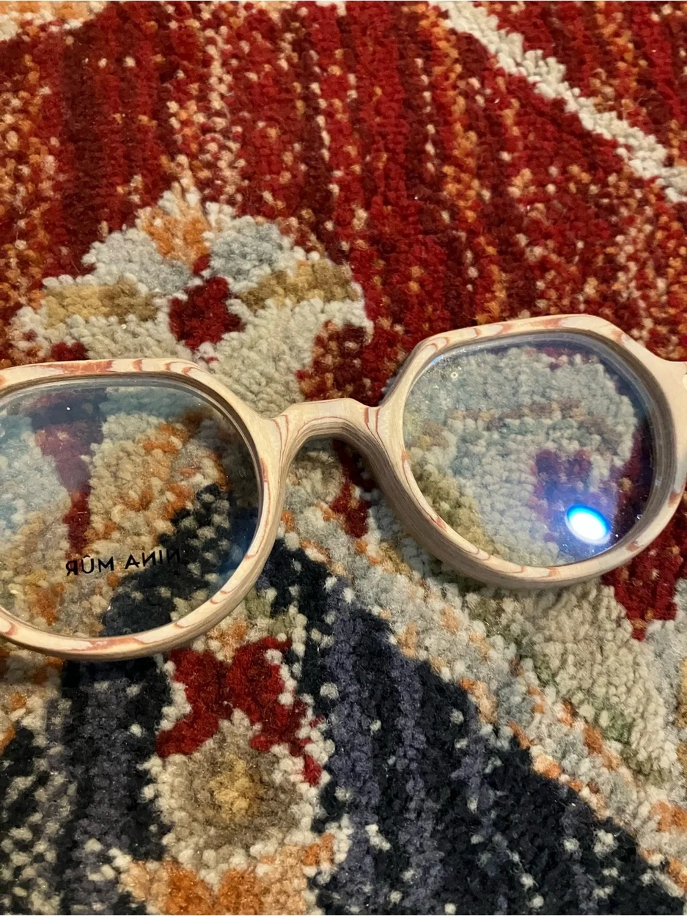 Women's Round Cream Frame Glasses